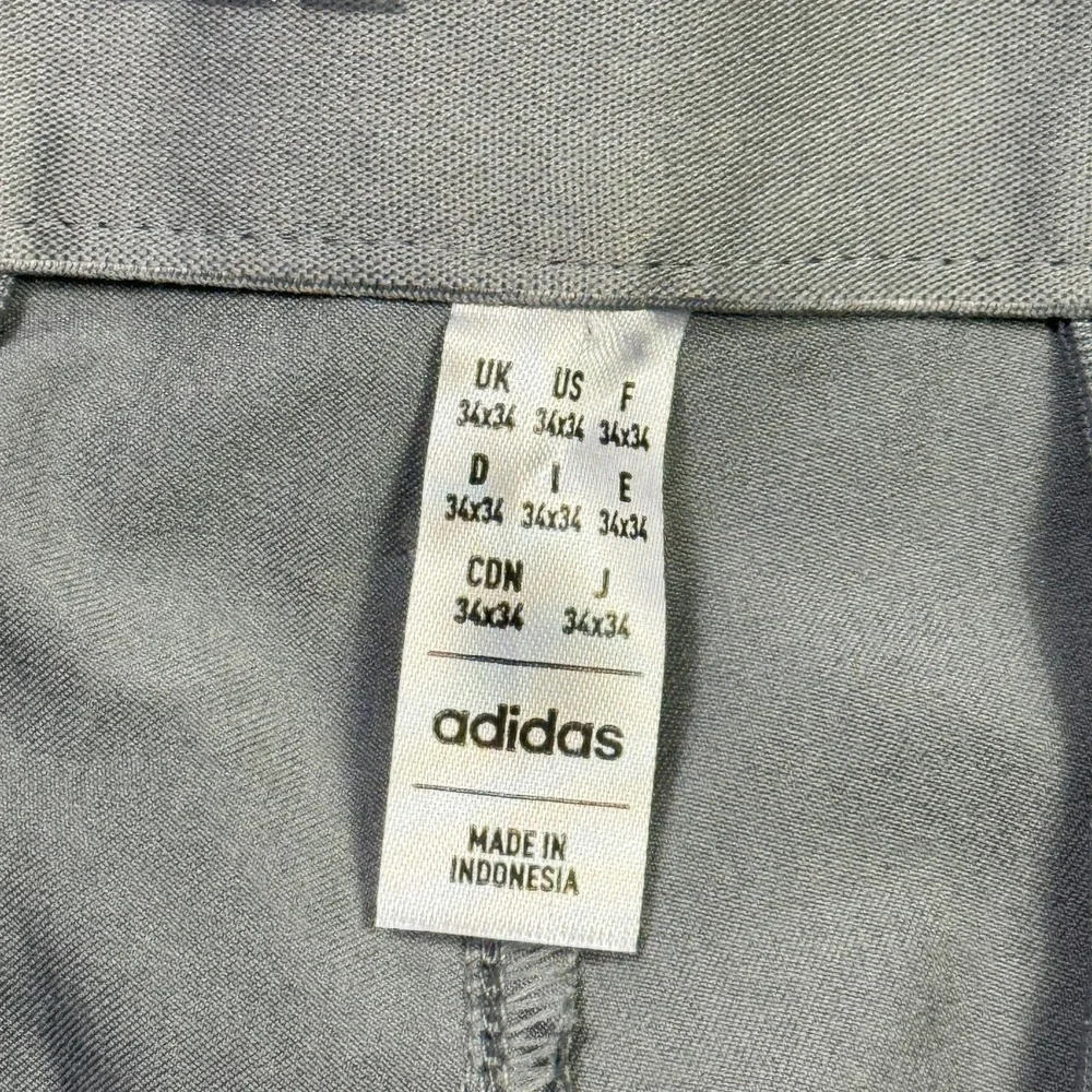 Adidas Golf MOD Chino Pants Mens 36x35 Gray Polyester Spandex Stretch Flat Front